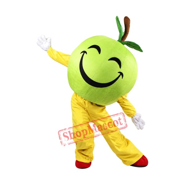 Happy Green Apple Mascot Costume Happy Green Apple Mascot Costume