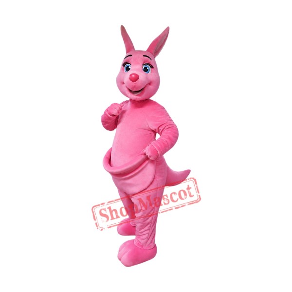 Pink Kangaroo Mascot Costume