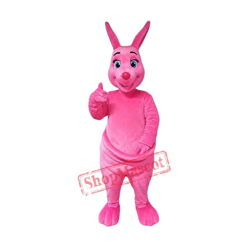 Pink Kangaroo Mascot Costume Pink Kangaroo Mascot Costume