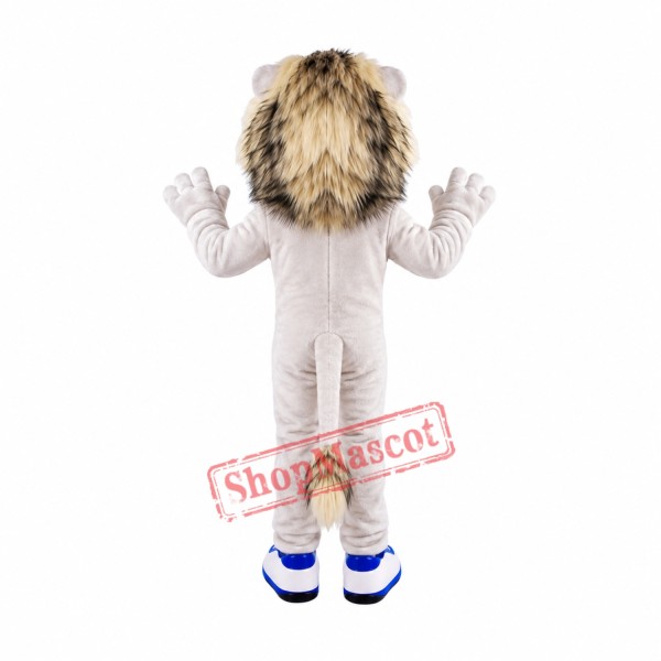 Fierce White Lion Mascot Costume