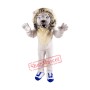 Fierce White Lion Mascot Costume