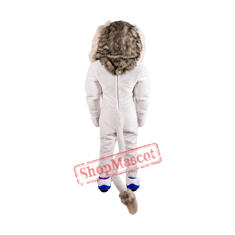 Fierce White Lion Mascot Costume Fierce White Lion Mascot Costume