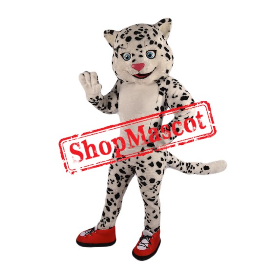 Happy Snow Leopard Mascot Costume