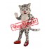 Happy Snow Leopard Mascot Costume