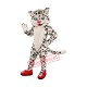 Happy Snow Leopard Mascot Costume Happy Snow Leopard Mascot Costume