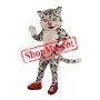 Happy Snow Leopard Mascot Costume