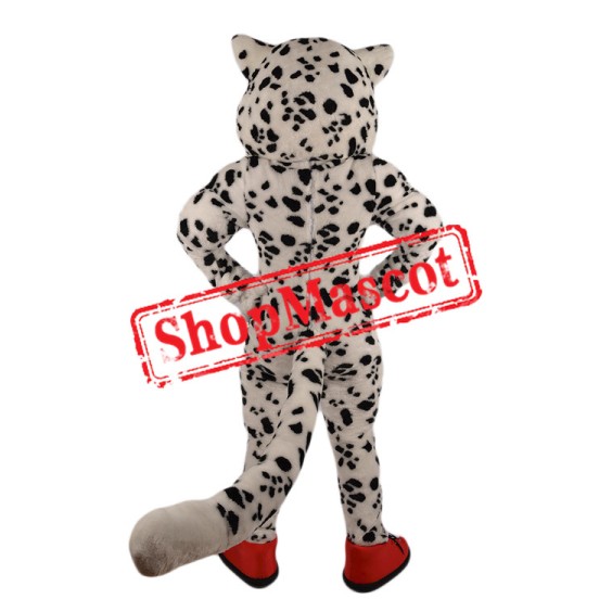 Happy Snow Leopard Mascot Costume