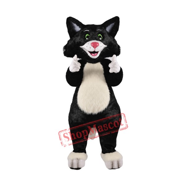 Happy Black Cat Mascot Costume