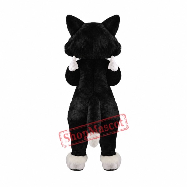 Happy Black Cat Mascot Costume