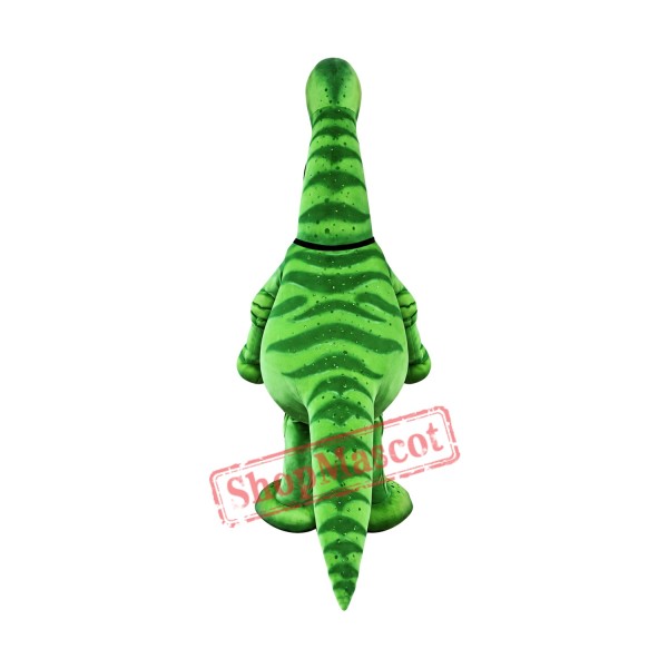Happy Green Dinosaur Mascot Costume Happy Green Dinosaur Mascot Costume