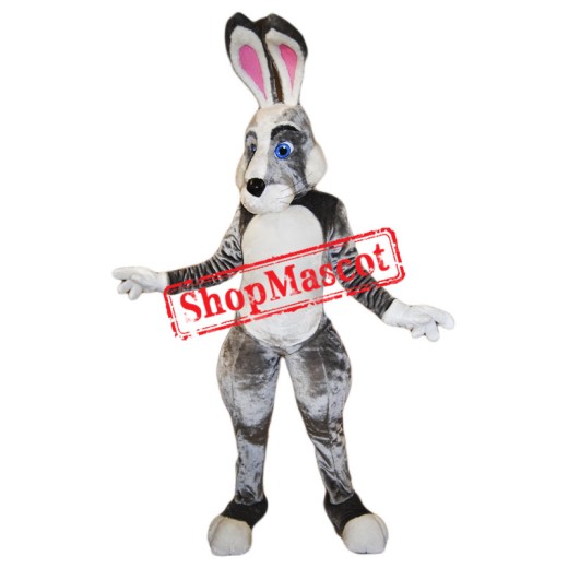 Black White Pink Rabbit Mascot Costume