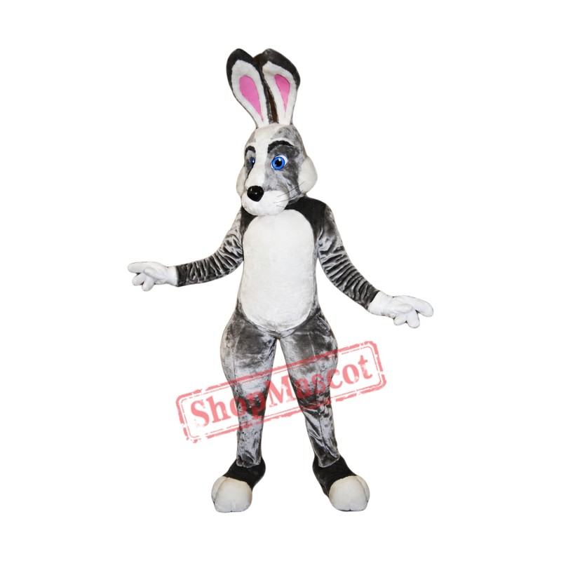 Black White Pink Rabbit Mascot Costume Black White Pink Rabbit Mascot Costume