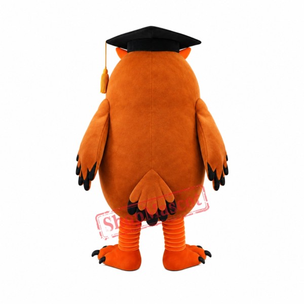 Learned Owl Mascot Costume Learned Owl Mascot Costume