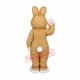 Brown Pink Bunny Mascot Costume Brown Pink Bunny Mascot Costume