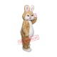 Brown Pink Bunny Mascot Costume Brown Pink Bunny Mascot Costume