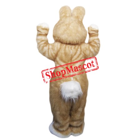 Brown Pink Bunny Mascot Costume