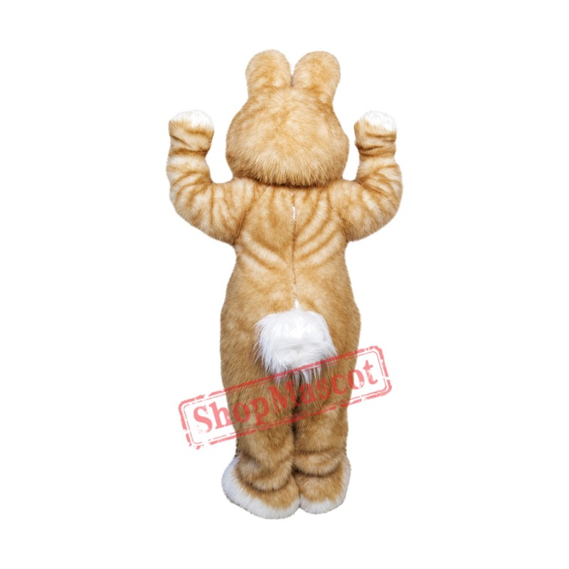 Brown Pink Bunny Mascot Costume Brown Pink Bunny Mascot Costume