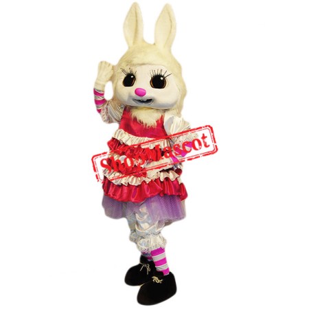 Fashion White Rabbit Mascot Costume