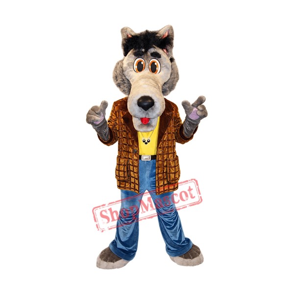 Friendly Wolf Mascot Costume Free Shipping