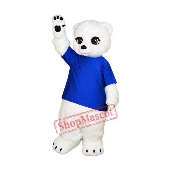 Little Cute Polar bear Mascot Costume Little Cute Polar bear Mascot Costume