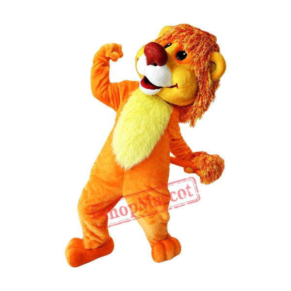 Smiling Lion Mascot Costume