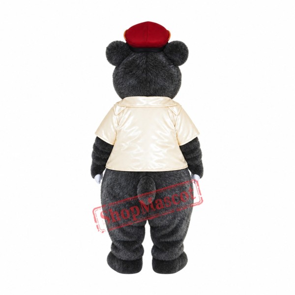 Happy Lightweight Grey Bear Mascot Costume Happy Lightweight Grey Bear Mascot Costume