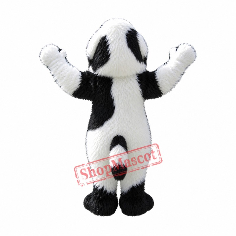 Friendly Black&White Dog Mascot Costume Friendly Black&White Dog Mascot Costume