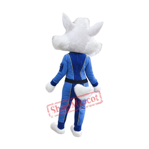 Friendly White Fox Mascot Costume Friendly White Fox Mascot Costume