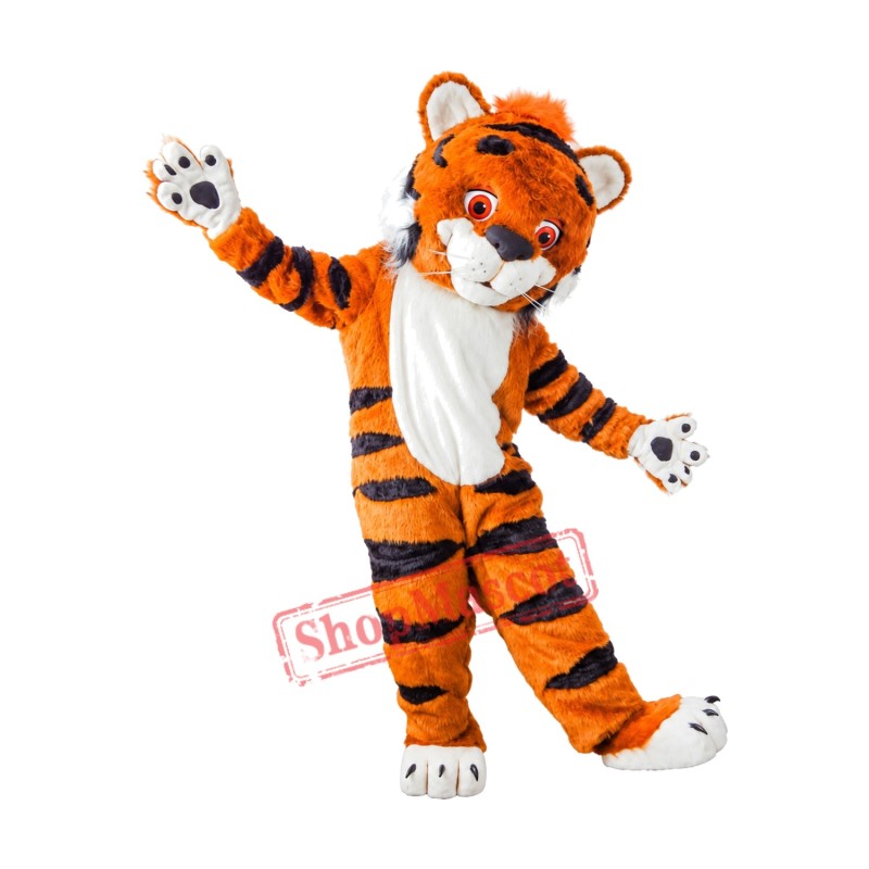 Cute Furry Tiger Mascot Costume