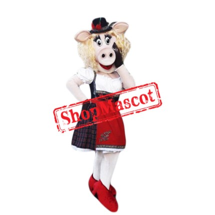Fashionable Pig Mascot Costume
