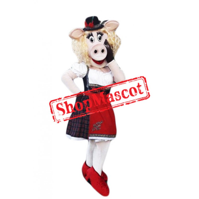 Fashionable Pig Mascot Costume