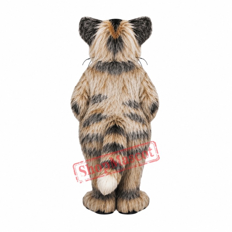 Grey Furry Cat Mascot Costume