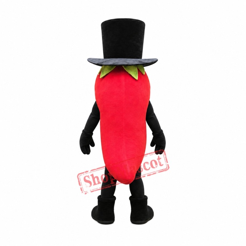Happy Lightweight Chili Pepper Mascot Costume Happy Lightweight Chili Pepper Mascot Costume
