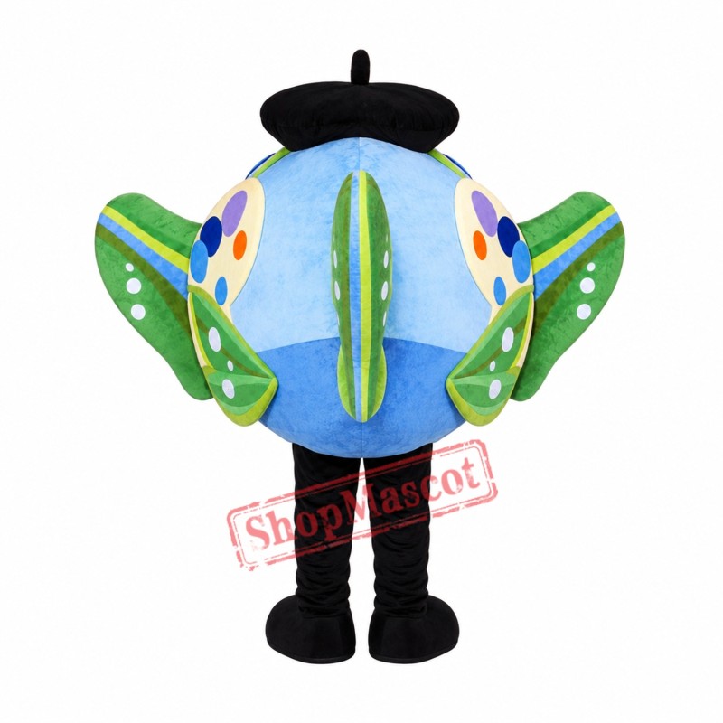 Cute Blue Fish Mascot Costume Cute Blue Fish Mascot Costume