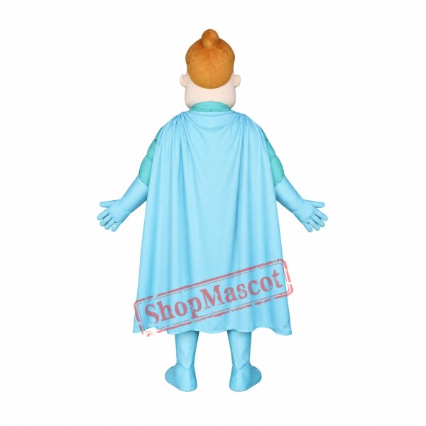 Green Superhero Mascot Costume Green Superhero Mascot Costume