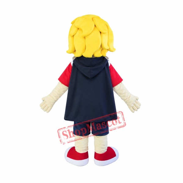 Yellow Hair Boy Mascot Costume Yellow Hair Boy Mascot Costume