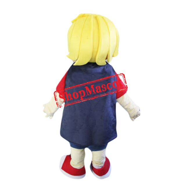 Yellow Hair Boy Mascot Costume