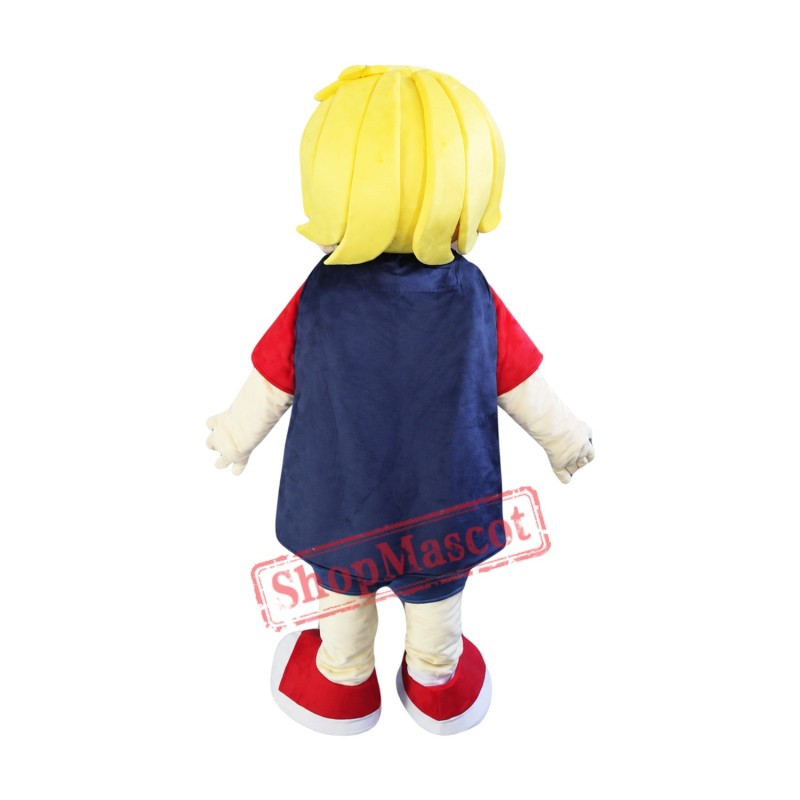 Yellow Hair Boy Mascot Costume