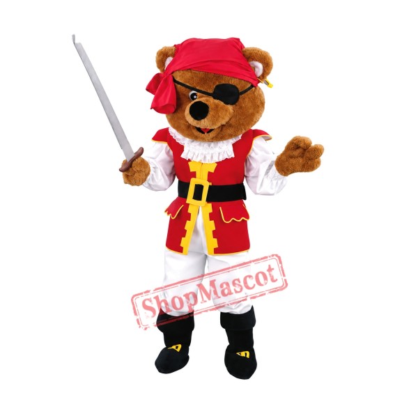 Pirates Brown Bear Mascot Costume Free Shipping
