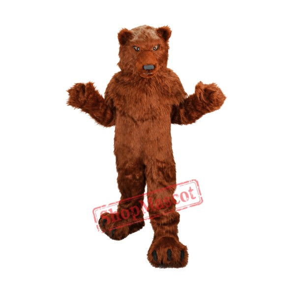 Long Hair Plush Grizzly Bear Mascot Costume Long Hair Plush Grizzly Bear Mascot Costume