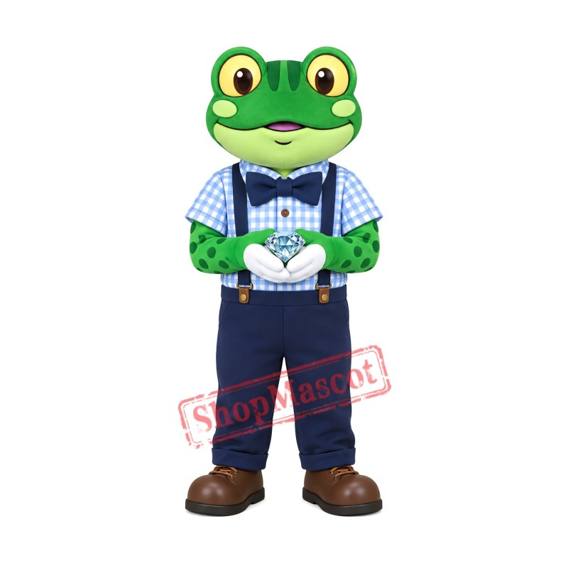 Cartoon Gentle Suspenders Frog Mascot Costume Free Shipping Cartoon Gentle Suspenders Frog Mascot Costume Free Shipping
