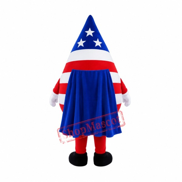 US Flag Print Water Drop Mascot Costume US Flag Print Water Drop Mascot Costume