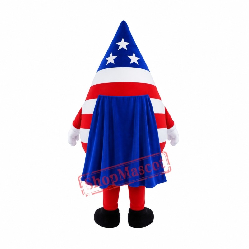 US Flag Print Water Drop Mascot Costume US Flag Print Water Drop Mascot Costume