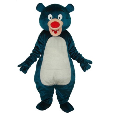 Second Version Blue Bear Short Plush Adult Mascot Costume
