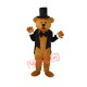 Bear in Black Suit Mascot Adult Costume Bear in Black Suit Mascot Adult Costume