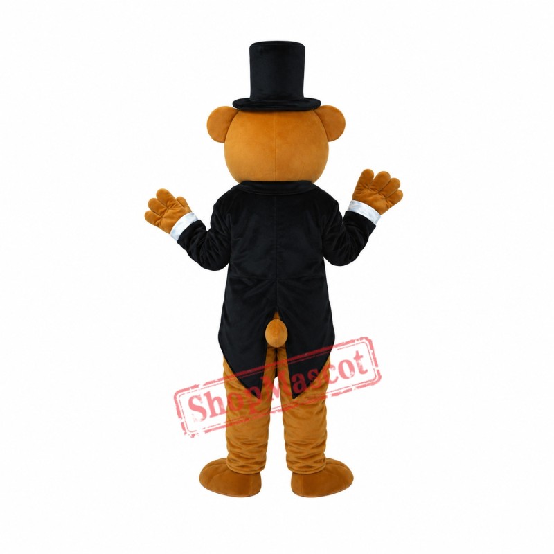 Bear in Black Suit Mascot Adult Costume Bear in Black Suit Mascot Adult Costume