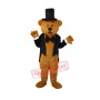 Bear in Black Suit Mascot Adult Costume