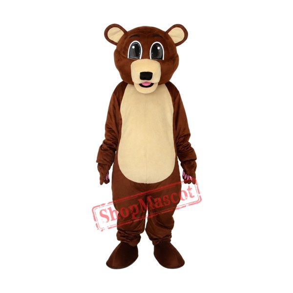 Big Eyes Brown Bear Mascot Adult Costume