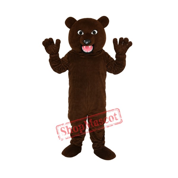 Brown Bear with Sharp Tooth Mascot Adult Costume