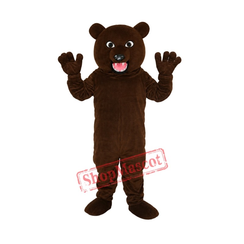 Brown Bear with Sharp Tooth Mascot Adult Costume